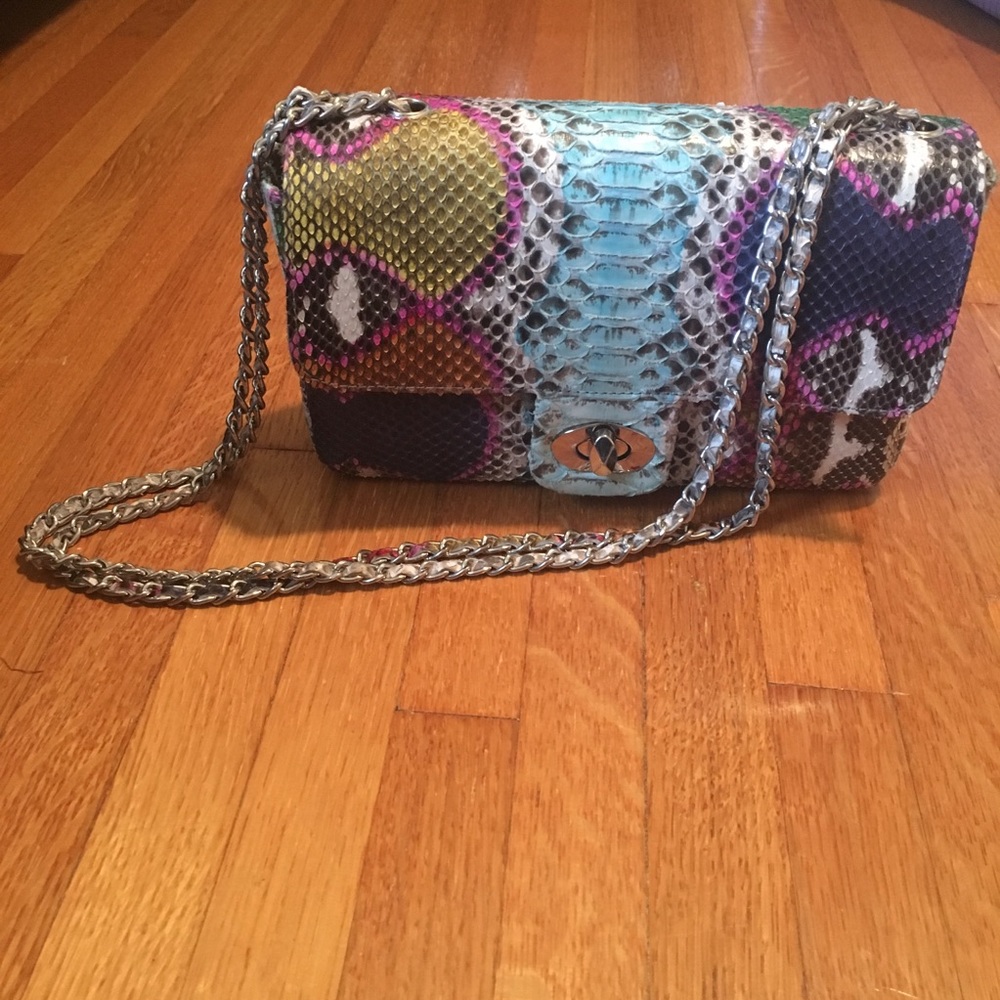 New Python Leather Multicolor Crossbody Purse - image 1